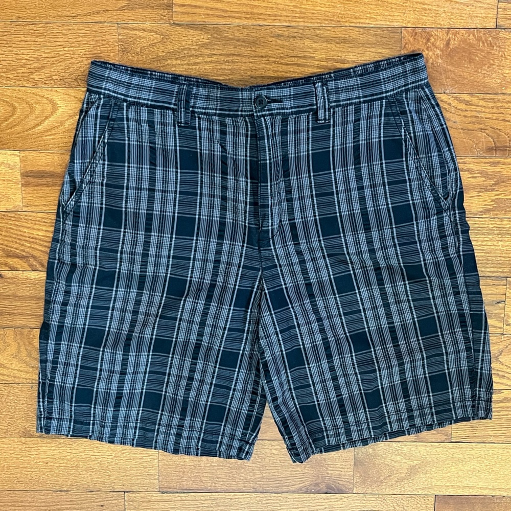Weatherproof Men’s Plaid Flat Front Chino Shorts Size 34 Cotton Golf Casual - Picture 1 of 6